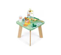 Jolie Table Multi-Activites Eveil Bebe, Theme Ferme 36x36x53,5cm - Hauteur 32cm - Jouet En Bois, Peinture A L'eau - Des 12 Mois