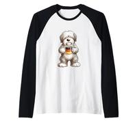 Jolie Tasse à café Bobtail Chiot Chien Drapeau de l'Allemagne Manche Raglan