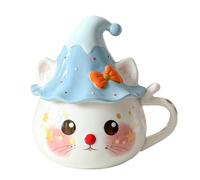 Jolie tasse à thé réutilisable ergonomique pour chat | Chapeau de sorcière pour Halloween, citrouille, café, lait, whisky, eau, extérieur, randonnée, camping, fête, vacances