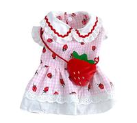Jolie Tenue pour Animaux De Compagnie Fraise Robe À La Mode Accrocheuse pour Les Petits Chiens Et Chats Promenade De Chien