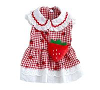 Jolie Tenue pour Animaux De Compagnie Fraise Robe À La Mode Accrocheuse pour Les Petits Chiens Et Chats Promenade De Chien