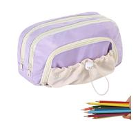Jolie Trousse à Crayons avec Cordon pour Bureau, Organiseur Scolaire avec capacité pour Ranger du matériel pour Les étudiants, Lavande, Consulte la descripción, Voir Description