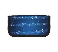 Jolie trousse à crayons avec fermeture éclair - Motif notes de musique bleues