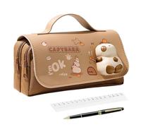 Jolie trousse à crayons - Jolie trousse à crayons Panda Capybara - Organiseur de rangement avec jouets à presser pour l'école, les enfants, le bureau, les adolescents, les femmes, les universités, les