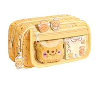 Jolie Trousse À Crayons - Ours Grande Capacité | Organiseur De Papeterie Sur Le Thème De L'ours Sherpa Pour Étudiants, Pochette À Crayons De Grande Capacité Pour Garçons Et Filles, Rangement Durable E