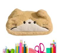 Jolie trousse à crayons | Pochette légère de grande capacité en peluche | Pour étudiants, école, art, adolescent, voyage, bureau, dessin, écriture, papeterie à la maison, gommes, règles
