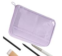 Jolie trousse à crayons pour filles | Grand porte-crayons de rangement avec 12 compartiments | Trousse élégante de grande capacité portable et robuste pour la maison et l'école, lilas, Voir