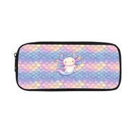 Jolie trousse à crayons pour filles, grande trousse à crayons pour fournitures scolaires, trousse à stylos portable avec écailles colorées, salamandre pour l'école, les adolescentes, les garçons