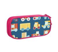 Jolie trousse à crayons solide en forme de voiture pour garçons et filles - Grande trousse à crayons avec fermeture éclair - Motif camion de dessin animé, bleu, 21x5x10.5cm, Trousse de maquillage