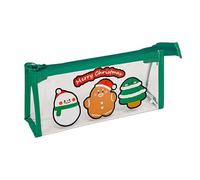 Jolie trousse à crayons transparente en PVC, grande capacité, organiseur de papeterie portable pour l'école, le bureau, les voyages, 18 x 10 x 10 cm, Amis de Noël, Taille unique, Organiseur de sac