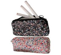 Jolie trousse à crayons - Trousse de papeterie en tissu de coton | Jolie trousse à crayons pour adolescentes | Boîte de rangement pour broderie florale 3D pour papeterie, école, université, voyage