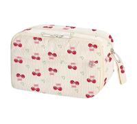 Jolie trousse à crayons | Trousse de toilette grande capacité avec compartiments pour artistes et étudiants - Parfaite pour les voyages et l'école, Cerise, tendance.
