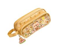 Jolie trousse à crayons - Trousse élégante avec fermeture éclair lisse | Papeterie multifonction Poouch School | Trousse portable pour étudiants, artistes, voyages et rangement quotidien, marron