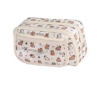 Jolie trousse Capybara - Esthétique transparente - Trousse à crayons multicouches avec fermeture éclair - Grande capacité - Portable pour garçons et filles, kaki, Refer to description, Unisexe