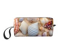 Jolie trousse de maquillage avec motif bonhomme de neige pour femme et fille - Portable - Trousse de maquillage de voyage avec poignée, Conques et coquillages colorés, Taille unique, Trousse de