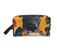Jolie Trousse de Maquillage Bulldog pour Femme, Trousse de Maquillage Amusante pour Chien et Chiot, Trousse de Toilette Portable, Pochette de Rangement, Accessoires de Voyage, Cadeau