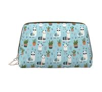 Jolie trousse de maquillage imprimée cactus alpaga, trousse de toilette de voyage pour femme, grande capacité, trousse de maquillage en cuir, trousse de maquillage, jolie pochette de maquillage