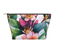 Jolie trousse de maquillage japonaise avec imprimé carpes koï trapézoïdales - Rangement élégant pour beauté et cadeaux pour femmes et filles, Imprimé floral hawaïen, Taille unique, Trousse de