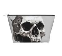 Jolie trousse de maquillage japonaise avec imprimé carpes koï trapézoïdales - Rangement élégant pour beauté et cadeaux pour femmes et filles, Crâne d'horreur, Taille unique, Trousse de maquillage