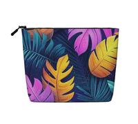 Jolie trousse de maquillage pour sac à main, cosmétiques, voyage, trousse de toilette décontractée avec fermeture éclair, Feuilles tropicales 8, Taille unique, Trousse de maquillage