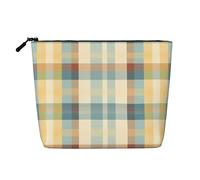 Jolie trousse de maquillage pour sac à main, trousse de toilette décontractée avec fermeture éclair, Plaid Buffalo coloré 6, Taille unique, Trousse de maquillage