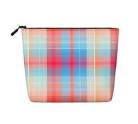 Jolie trousse de maquillage pour sac à main, trousse de toilette décontractée avec fermeture éclair, Plaid Buffalo coloré 3, Taille unique, Trousse de maquillage