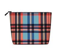 Jolie trousse de maquillage pour sac à main, trousse de toilette décontractée avec fermeture éclair, Plaid Buffalo coloré 7, Taille unique, Trousse de maquillage