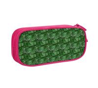 Jolie trousse de papeterie légère avec imprimé feuilles de palmier vertes pour l'école, le bureau, les voyages, garçons et filles, rose, Taille unique, Ensemble cartable