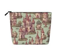 Jolie trousse de toilette avec impression de conte de fées Castle02 - Grande capacité - Trousse de maquillage de voyage pour femme - Pour un usage quotidien et les voyages, Noir , Taille unique