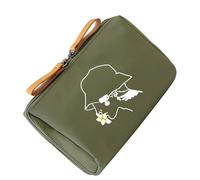 Jolie trousse de toilette imprimée, trousse de toilette portable, esthétique, organiseurs de soins de la peau pour femmes, produits de toilette imprimés, rangement esthétique, Vert, Beauté de masse