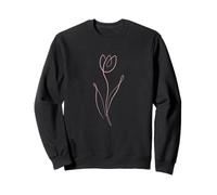 Jolie Tulipe Fleur Maison Dessin Ligne Impression Floral Sweatshirt