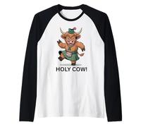 Jolie Vache des Highlands Dansant la Vache sacrée Manche Raglan