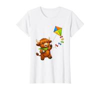 Jolie Vache Highland avec cerf-Volant T-Shirt Graphique avec Valeur