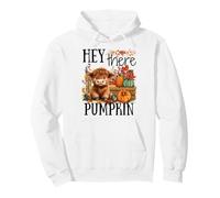 Jolie Vache Highland Hey There Citrouille Automne Thanksgiving Sweat à Capuche