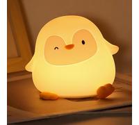 Jolie veilleuse pingouin pour enfants, veilleuse 2 fois pour bébé à intensité variable, lampe de chevet tactile, lampe de chevet en silicone animal pour enfants, cadeau unique pour bébé (lumière