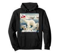 Jolie Vue du Groenland avec Motif Nature et Ours de Glace Sweat à Capuche