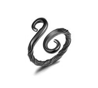 Joliernelle Bague viking en fer forgé à la main pour homme - Acier inoxydable - Bague nordique infini - Bijoux viking