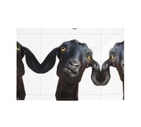 Jolies bannières et drapeaux imprimés chèvre noire, toiles de fond suspendues, adaptées pour les fêtes de vacances et la décoration de la maison.