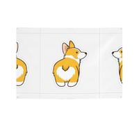 Jolies bannières et drapeaux imprimés corgi, toiles de fond suspendues, adaptées pour les fournitures de fête de vacances et la décoration de la maison.