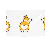 Jolies bannières et drapeaux imprimés corgi, toiles de fond suspendues, adaptées pour les fournitures de fête de vacances et la décoration de la maison.