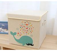 Jolies boîtes de rangement cubiques avec couvercle, boîte à jouets pour enfants, étagères, armoire, unité de rangement, motif animal, organiseur pliable avec poignée