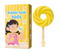 Jolies bombes de bain en forme de sucette peuvent souffler des bulles faites à la main - Cadeau interactif amusant pour le bain pour garçons, filles, enfants (barbe à bonbons) (B)