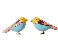 Jolies boucles d'oreilles à tige en forme d'oiseau pour femme et fille en argent sterling 925 plaqué or avec petit animal de compagnie émaillé bleu, jaune, rose, sans nickel, cadeau délicat