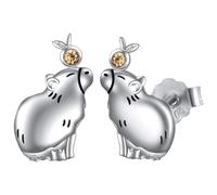 Jolies boucles d'oreilles Capybara | Bijoux d'animaux - Boucles d'oreilles mignonnes et drôles en de zinc, bijoux Capybara pour femme