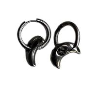 Jolies boucles d'oreilles créoles unisexes en acier inoxydable avec pendentif en forme de fleur de prunier / étoile / lune / cœur, taille unique, Comme décrit, Comme décrit.