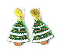 Jolies boucles d'oreilles de Noël en alpaga Décoration d'arbre de Noël Dinosaure Boucles d'oreilles Femmes Filles Vacances Cadeau Bijoux