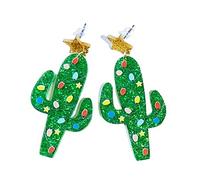 Jolies boucles d'oreilles de Noël en alpaga Décoration d'arbre de Noël Dinosaure Boucles d'oreilles Femmes Filles Vacances Cadeau Bijoux