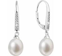 Jolies boucles d'oreilles en argent avec de véritables perles de rivière 21059.1