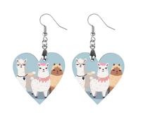 Jolies boucles d'oreilles en bois d'alpagas pour femme, bijoux vintage élégants en bois, boucles d'oreilles légères pour mariage, fête, cadeau de bijoux au quotidien, Love, Bois, Bois.