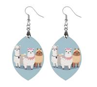 Jolies boucles d'oreilles en bois d'alpagas pour femme, bijoux vintage élégants en bois, boucles d'oreilles légères pour mariage, fête, cadeau de bijoux au quotidien, Apricot shaped, Bois, Bois.